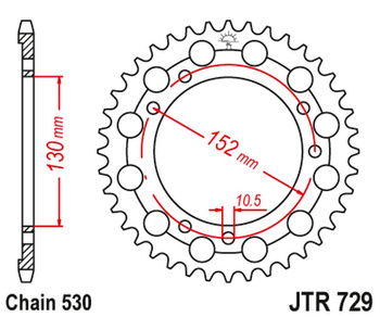 JT ZĘBATKA TYLNA 713 46 CAGIVA ELEFANT 750/900 '90-98', GRAND CANYON 900 '99' (71346JT) (ŁAŃC.530)