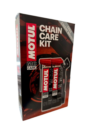 MOTUL CHAIN CARE KIT ZESTAW DO CZYSZCZENIA ŁAŃCUCHA (SPRAY C1+SPRAY C2+SZCZOTKA)
