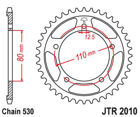 JT ZĘBATKA TYLNA 334 47 TRIUMPH 750/900/955/1000/1200 TROPHY/DAYTONA/SPRINT/TIGER/TRIDENT '91-03' (33447JT) (ŁAŃC.530)