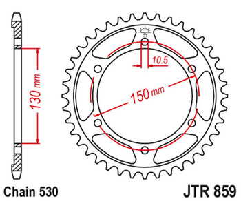 JT ZĘBATKA TYLNA 860 49 YAMAHA FZS 600 FAZER '98-03 (STD.+1) (86049JT) (ŁAŃC.530)