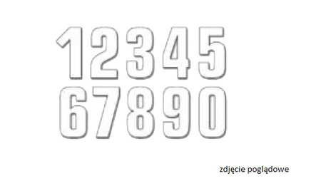 BLACKBIRD NUMERY STARTOWE 16CM X 7,5CM PROSTE, KOLOR BIAŁY NR5 (3SZT.)