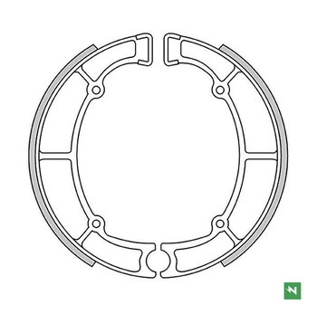 NEWFREN SZCZĘKI HAMULCOWE TYŁ KAWASAKI EN 500 '90-'04, GT 550 '83-'01, VN 800/850 '95-, VN 800 '96-'06, Z 650 '77-'83, ZL 600 ELIMINATOR '85-'99, Z 450 LTD '86-'89, VN 700 '86-'94 (180X40MM)