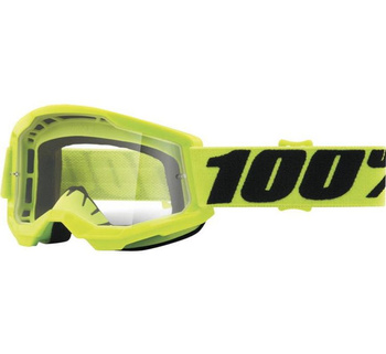 100 PROCENT GOGLE MODEL STRATA 2 YOUTH JUNIOR YELLOW - CLEAR LENS - KOLOR ŻÓŁTY SZYBKA PRZEŹROCZYSTA STARY KOD: 50521-101-04
