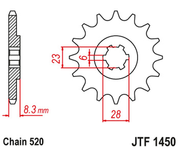 JT ZĘBATKA PRZEDNIA 436 14 SUZUKI LT 500 '88-92', RM 465 '81-82', RM 500 '83-84' (43614JT) (ŁAŃC. 520)