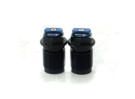 ACCEL KOREK DOLNY AMORTYZATORA PRZEDNIEGO Z REGULACJĄ HONDA CRF 450R 09-14; YAMAHA YZ 125/250/X '08-20, YZF 250/450/X '08-20, WRF 250 '15-20, WRF 450 '12-20; KAWASAKI KXF 450 '08-14, SUZUKI RMZ 250 '19 KOLOR NIEBIESKI (KPL.-2SZT.) - PROMOCJA