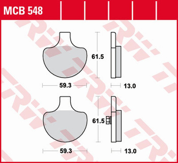 TRW ZF KLOCKI HAMULCOWE KH094 ORGANIC HARLEY-DAVIDSON 883/1000/1100/1200/1340/1450/1584/1800 '85-'09 PRZÓD