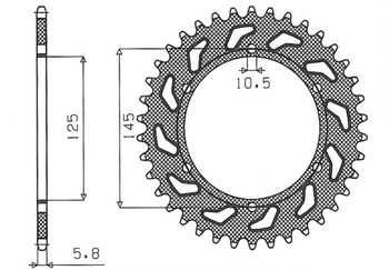 SUNSTAR ZĘBATKA TYLNA 866 46 YAMAHA XTZ 750 89-98 (3LD) (JTR855.46) (ŁAŃC. 520) (86646JT)