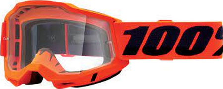 100 PROCENT GOGLE MODEL ACCURI 2 ORANGE - CLEAR LENS - KOLOR POMARAŃCZOWY/CZARNY SZYBKA PRZEŹROCZYSTA STARY KOD: 50221-101-05