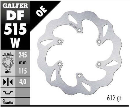GALFER TARCZA HAMULCOWA TYŁ YAMAHA YZ 125 '18-'22, YZ 250F/450F '18-'20 WAVE (245X115X4MM)