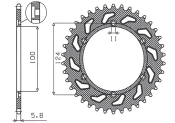 SUNSTAR ZĘBATKA TYLNA 1027 47 DUCATI 750SS '99-'02, 907 PASO '90-'93 (JTR735.47)* (ŁAŃC. 520) (102747JT)