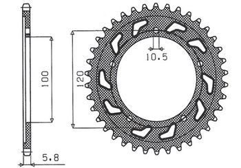 SUNSTAR ZĘBATKA TYLNA 4396 40 APRILIA RS 125 '06-'12 (JTR703.40) (ŁAŃC. 520) (439640JT)