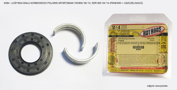 HOT RODS ŁOŻYSKA WAŁU KORBOWEGO POLARIS SPORTSMAN 700/800 '06-'14, RZR 800 '04-'14 (PANEWKI + USZCZELNIACZ)