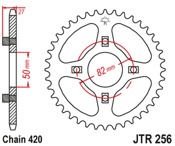 JT ZĘBATKA TYLNA 261 38 HONDA ATC/TRX 70 '82-87' XL/XR 75/80 '74-84' (26138JT) (ŁAŃC.420)