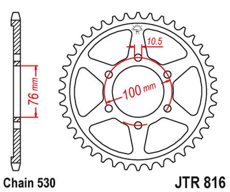 JT ZĘBATKA TYLNA 816 50 SUZUKI GS 550 '78-82 (81650JT) (ŁAŃC. 530)