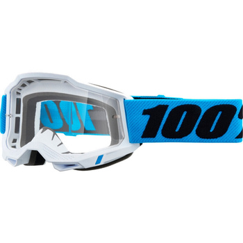100 PROCENT GOGLE MODEL ACCURI 2 NOVEL - CLEAR LENS - KOLOR BIAŁY/NIEBIESKI/CZARNY SZYBKA PRZEŹROCZYSTA