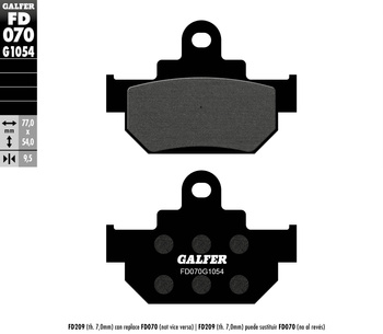 GALFER KLOCKI HAMULCOWE KH106/2 PÓŁMETALICZNE (GRUBOŚĆ 9,5MM)