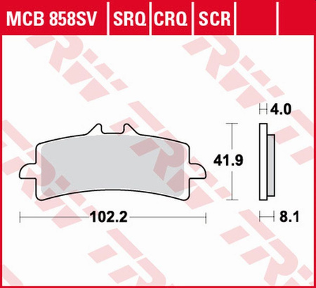 TRW ZF KLOCKI HAMULCOWE KH447 SINTER ROAD/TRACK APRILIA RSV4, V4 TUONO '15-, BMW HP4 1000 '12-'16, DUCATI DIAVEL 1200 '11-18, HONDA CBR 1000R FIREBLADE '14-, KTM DUKE 890 '20-, TRIUMPH SPEED TRIPLE 1050 '15-, MV AUGUSTA F3 675/800 '14-, PRZÓD