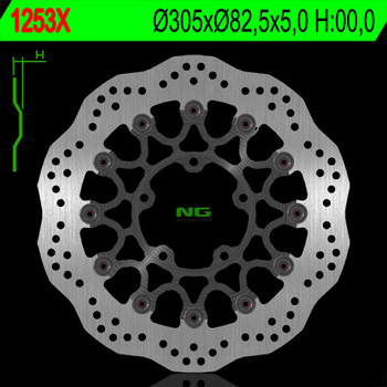 NG TARCZA HAMULCOWA PRZÓD TRIUMPH TIGER 800 '10-'18, TIGR 1215 '12-'17 (305X82,5X5) (5X10,5MM) WAVE