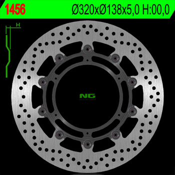 NG TARCZA HAMULCOWA PRZÓD KTM 1050/1190/1290 ADVENTURE '13-'17 (320X138X5MM) (6X6,5MM) PŁYWAJĄCA (ZASTĘPOWANY PRZEZ NG1840)