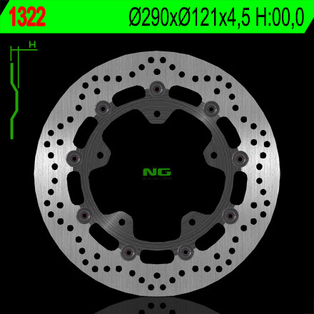 NG TARCZA HAMULCOWA PRZÓD SUZUKI GSF 650 '06 ABS, SV 650X/ABS 18-19 (PŁYWAJĄCA) (290X121X4,5)