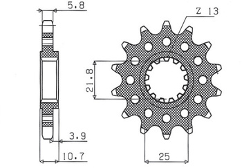 SUNSTAR ZĘBATKA PRZEDNIA 2172 16 YAMAHA FZ6 '09-, XJ6 '09-'15 (JTF1581.16) (MOD. ŁAŃC. 520) (217216JT)
