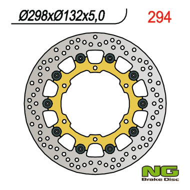 NG TARCZA HAMULCOWA PRZÓD YAMAHA YZF R6 99-02, YZF R1 98-03, FZS 1000 01-05, FJR 01, XJR 1300 03-17, XVZ 1300, XV 1600/1700/1900 (298X132X5) (6X8,5) PŁYWAJĄCA PŁYWAJĄCA