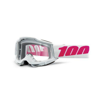 100 PROCENT GOGLE MODEL ACCURI 2 KEETZ - CLEAR LENS - KOLOR BIAŁY/RÓŻOWY SZYBKA PRZEŹROCZYSTA