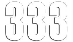 BLACKBIRD NUMERY STARTOWE 13CM X 7CM PROSTE, KOLOR BIAŁY NR3 (3SZT.)