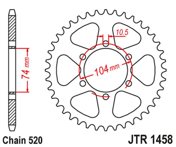 JT ZĘBATKA TYLNA 475 40 KAWASAKI KL 250 '77-78', KE 250 '77-79' (47540JT) (ŁAŃC520)