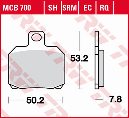 TRW ZF KLOCKI HAMULCOWE KH266 SINTER STREET DUCATI HYPERMOTARD 950 '19-, 1000/1200 MULTISTRADA, V4 PANIGALE '18-, KTM RC8 1190 '09-'15, SUPERDUKE 1290 '14-'20, MOTO GUZZI V7 750 '08-'14, MV AUGUSTA BRUTALE 800 '13-, TYŁ