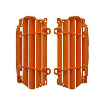 POLISPORT OSŁONY CHŁODNICY (KRATKI - KOMPLET) KTM SX/SXF/XC/XC-F '23-'24; EXC/EXC-F/XC/XCF-W '24; HUSQVARNA TE/FE '24; GAS GAS MC/MC-F/EC/EC-F/EW-F/EX/EX-F '24 KOLOR POMARAŃCZOWY