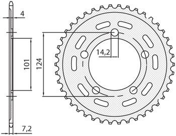 SUNSTAR ZĘBATKA TYLNA 4508 42 KTM 950/990/1190 RC8 /DUKE/ SUPERMOTO (JTR898.42) (ŁAŃC. 525) (450842JT)