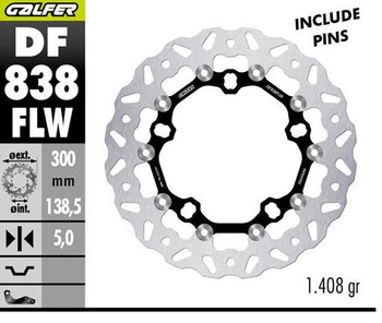 GALFER TARCZA HAMULCOWA PRZÓD HARLEY-DAVIDSON (WAVE FLOATING) (300X138X5)