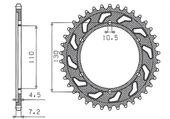 SUNSTAR ZĘBATKA TYLNA 4385 47 YAMAHA R6 '06-'15, MT-09 '14-'15 (+3), SUZUKI GSXR 750 '11-'15, SUZUKI GSX R 600 '11-'15, GSX-8S '23-24 (JTR1876.47) (ŁAŃC. 525) (438547JT)