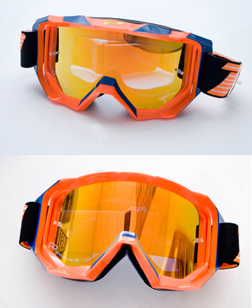 PROGRIP GOGLE PG3200 FL VENOM KOLOR POMARAŃCZOWO NIEBIESKI (SZYBA PG3249 POMARAŃCZOWA LUSTRZANA ANTISCRATCH, NO FOG, ANTI UV) (PG3200FLOR/BL) - PROMOCJA - STD CENA 299,00