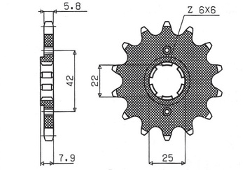 SUNSTAR ZĘBATKA PRZEDNIA 281 15 HONDA XR 600R, XL 600R/RM/LM (JTF281.15) (ŁAŃC. 520) (28115JT)
