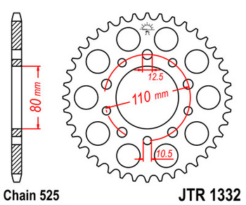 JT ZĘBATKA TYLNA 4350 40 HONDA CB 500 '94-'03, CB 750F '93-'03 (435040JTZBK) (ŁAŃC. 525) KOLOR CZARNY