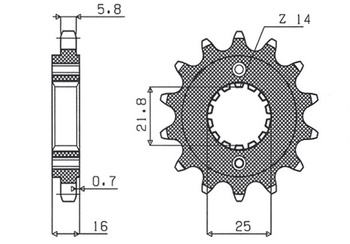 SUNSTAR ZĘBATKA PRZEDNIA 2075 15 DUCATI MONSTER 797 '17-18, SCRAMBLER 800 '17-18, SUPERSPORT 939 '17-18 (JTF736.15) (ŁAŃC. 520) (207515JT)