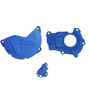 POLISPORT ZESTAW OSŁONA POKRYWY (DEKLA) ALTERNATORA ORAZ OSŁONA POKRYWY SPRZĘGŁA I OSŁONY POMPY WODY YAMAHA YZ 450F '18-'22 (8465300003+8471200003+8484500002) KOLOR NIEBIESKI