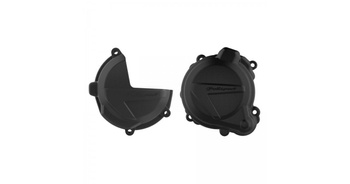 POLISPORT ZESTAW OSŁONA POKRYWY (DEKLA) ALTERNATORA ORAZ OSŁONA POKRYWY SPRZĘGŁA BETA 300 RR `13-22, XTRAINER 300 `16-22 R KOLOR CZARNY (8463300001+8465800001)