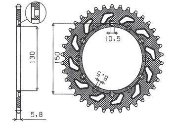 SUNSTAR ZĘBATKA TYLNA 236 46 / 245 46 HONDA NX 650 95-01, YAMAHA XJ 6 09-15, YAMAHA WR 250R '08-'10 (JTR245/2.46) (JTR245/3.46) (ŁAŃC. 520) (24546JT)
