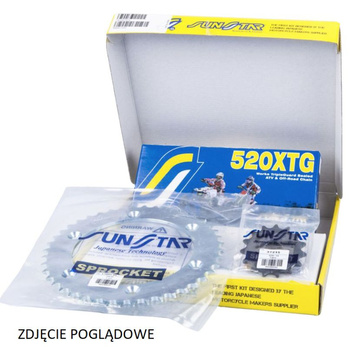 SUNSTAR ZESTAW NAPĘDOWY YAMAHA XT 660X 04-12 PLUS ZŁOTY (15/45/110) (DO 750CC) (SUN39415/SUN1-3541-45/SS520XTG-110G) - MADE IN JAPAN - OFERTA SPECJALNA