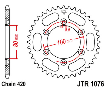 JT ZĘBATKA TYLNA 4429 48 RIEJU 50 SPIKE '02-05', TANGO '03-05' (442948JT) (ŁAŃC.420)