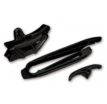UFO KOMPLET ŚLIZG (KT03069) + PROWADNICA (KT03068) ŁAŃCUCHA KTM SX/SXF '97-'06, EXC/EXC-F '97-'07 KOLOR CZARNY
