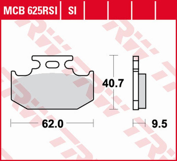 TRW ZF KLOCKI HAMULCOWE KH152 SINTER OFFROAD RACING KAWASAKI KX 125/250/500 '89-'95, SUZUKI RM 125/250 '89-'95, RM-X 250 '89-'98, DR 350 '90-'99, YAMAHA YZ 125/250 '90-'96, WR 125 '91-'97, XT 250X '08-'15, TT 600E '93-'95 TYŁ