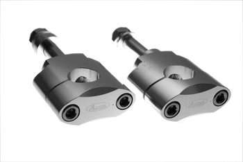 ACCEL MOCOWANIE/PODWYŻKI KIEROWNICY (22,2MM) WYS. 34,7MM ZE ŚRUBĄ M12 KOLOR SREBRNY (BM-07SV22)