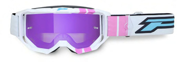 PROGRIP GOGLE PG3300-310 FL VISION GO KOLOR BIAŁY / RÓŻOWY MAT (SZYBA PG3353 RÓŻOWA LUSTRZANA ANTISCRATCH, NO FOG, ANTI UV) (3300-417 FL)