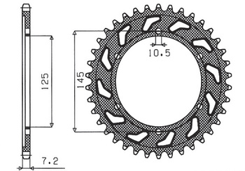 SUNSTAR ZĘBATKA TYLNA 869 42 YAMAHA TDM 850 (96-98) (JTR867.42) (ŁAŃC. 525) (86942JT)