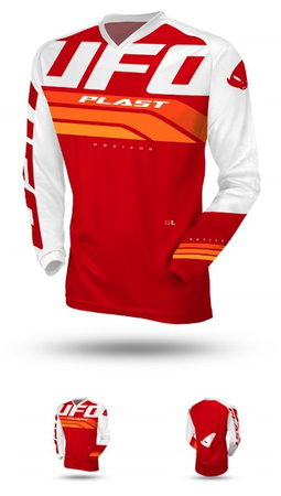 UFO KOSZULKA HORIZON JERSEY CROSS KOLOR CZERWONY/BIAŁY ROZMIAR XXXL - KOLEKCJA 2024