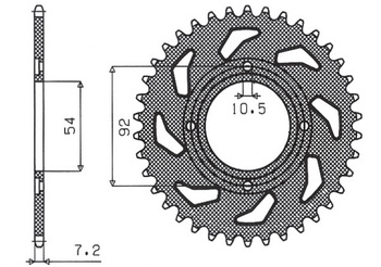 SUNSTAR ZĘBATKA TYLNA 835 49 YAMAHA TZR 125 88-93 (+4), RD 125 LC 1 82-85 (JTR835.49) (ŁAŃC. 428) (83549JT)